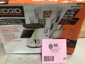 RIDGID Filter Kit with VF4000 Standard Filter and VF3502 Dust Bags (2-Pack) for Select 12 -16 Gal. RIDGID WetDry Shop Vacuums