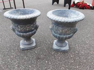2-Heavy Cement Planter Urns