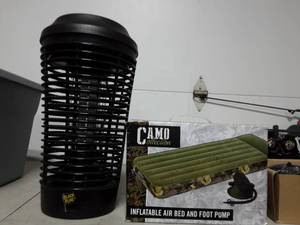 Black Flag Electric Bug Zapper & Camo Inflatable Air Bed With Air Pump Set