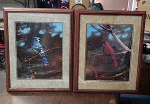 Pair Of Woodland Bird Prints Signed & #d By Leo Stans 16x20