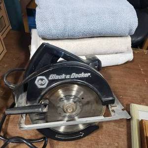 Black & Decker Circular Saw And A Few GarageCar Washing Towels