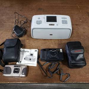 Pentax IQZoom 60 Camera With Case, Kodak Advantix 4900 Camera With Case, HP Photosmart A616 Photo Printer