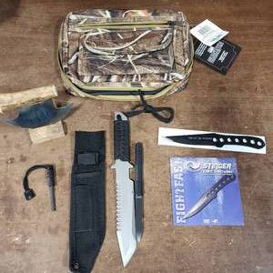 Lot Of Assorted Knives, Sheath, Spike, Camo Case