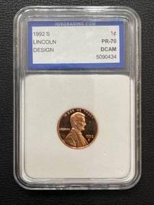 lot 25 image: 1992-S Lincoln Deep Cameo Proof 70