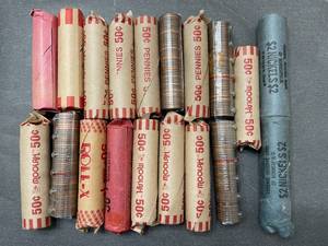 lot 12 image: Rolls of Nickels and Pennies