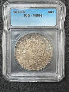 lot 57 image: 1878-S Morgan Dollar MS64