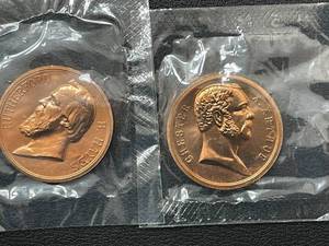 lot 85 image: Hayes and Arthur Presidential Tokens