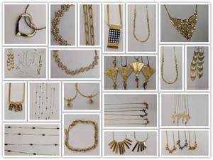 lot 49 image: Huge Lot of 1970s-1980s Vintage Deadstock Jewelry-Gold-Plated (many 14 Karat) Necklaces