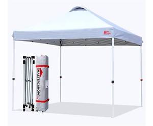 lot 22 image: NEW Mastercanopy Durable Ez 10X10 Pop-Up Gazebo Tent with Roller Bag