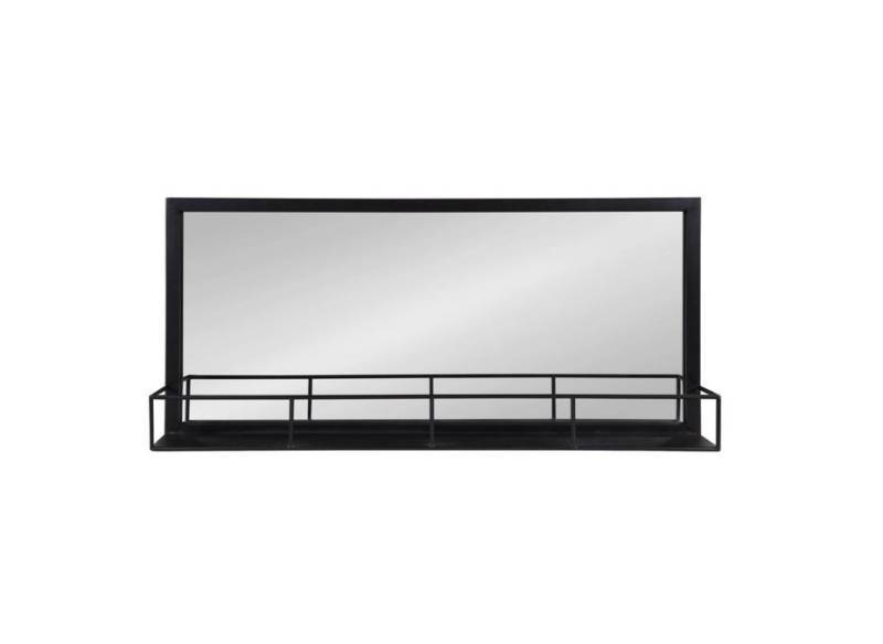 lot 627 image: 40 x 18 Jackson Metal Frame Mirror with Shelf Black - Kate & Laurel All Things Decor