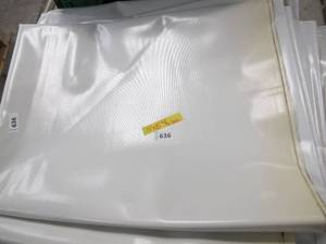 lot 636 image: NEW Vinyl Tarp - 10 x 15  White  White Vinyl Tarp - 20 oz. Heavy Duty