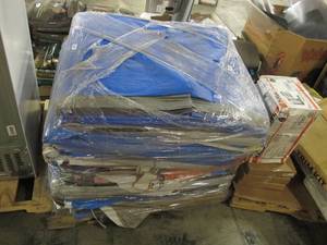 lot 647 image: Pallet of Distressed PE Vinyl Billboard Tarps