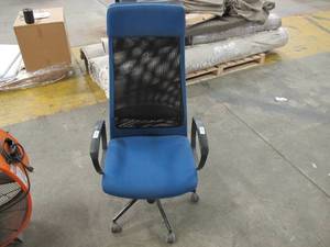 lot 677 image: IKEA Markus Adjustable Blue with mesh Back Office Chair
