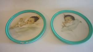lot 13 image: Bessie Pease Gutmann framed prints awakening and a little bit of heaven 14 inch each1930s