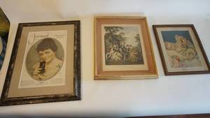lot 45 image: Lot of three wall art