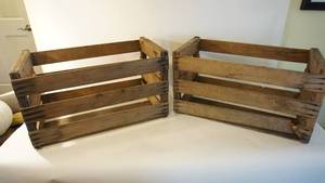 lot 183 image: Lot of 2 wood crates 24 x 13 x 13 with one advertising Church Cantaloupes