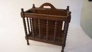 lot 219 image: Antique spindle magazine rack 18 x 11 x 20 high