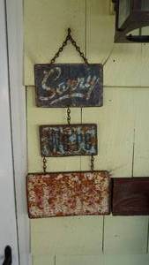 lot 308 image: sorry we are closed and open metal sign