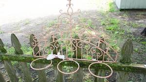 lot 348 image: rod iron plant display rack