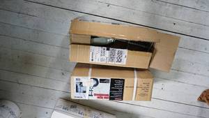 lot 356 image: Set of gate wheels with suspension, two total -new in box