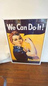 lot 372 image: We can do it poster framed 25 x 37