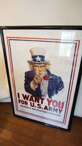 lot 373 image: I want you for US Army framed poster 25 x 37