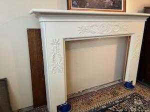 lot 3A image: Vintage White Carved Fireplace Hearth