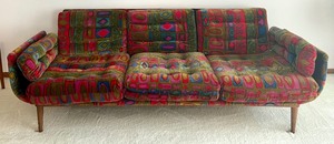 lot 1 image: AMAZING Jack Lenor Larsens  Caravan Tuxedo Sofa