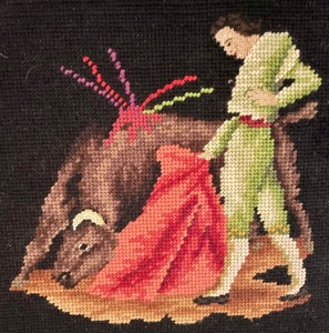 lot 50 image: Vintage Needlework Art of a Bull Fighter