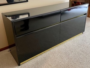 lot 49 image: Black Lacquer Dresser by Lane