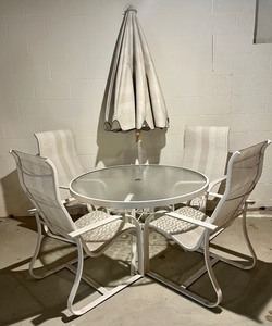 lot 177 image: Patio Table, 4 Chairs and Umbrella