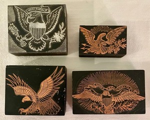 lot 191 image: Vintage Eagle Themed Printers Stamps