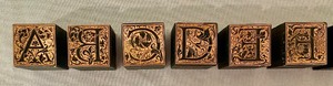 lot 195 image: Vintage Printers Letter Blocks