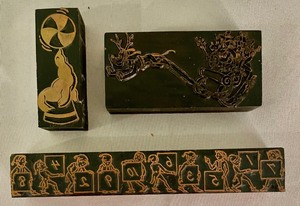 lot 196 image: Vintage Printers Blocks
