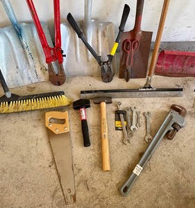 lot 212 image: Variety of Garage and Yard Tools