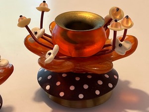 lot 255 image: Pair of Whimsical Vintage Candleholders
