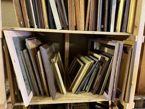 Large Lot of Picture Frames, Matting & Glass