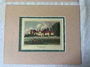 2 Prints by J. P. Neale - Caversham Park Oxfordshire & Hagley Hall