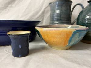Lot of Blue & Green Pottery