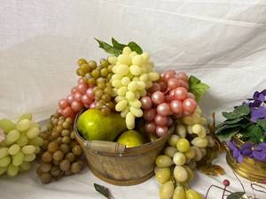 Basket of Faux Fruit & Arrangements