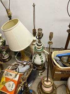 Lot of Lamp Parts & Chandelier
