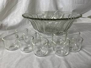 Lot of 2 Punch Bowls with Cups