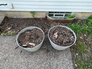 2 Gray Flower Pots