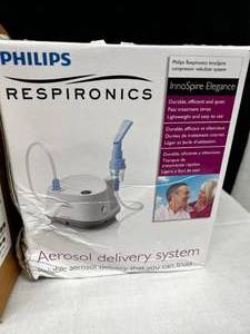 Lot Of Medical Supplies &amp Equipment Including&nbspPhilips Respironics InnoSpire ELEGANCE Compressor Nebulizer Aerosol System&nbsp- Appears New However Box Is Banged Up