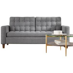 lot 20 image: Brookside Linen-like Tufted Square Arm Sofa