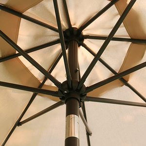 lot 38 image: Sunnyglade 9 Patio Umbrella with 8 Sturdy Ribs (Tan)