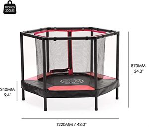 lot 57 image: Small 48 IndoorOutdoor Trampoline wSafety Enclosure