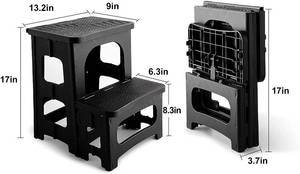 lot 62 image: Totally Living Easy Auto-Fold 2 Step Stool, Black