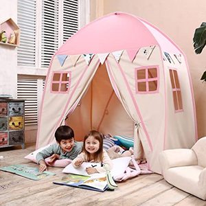 lot 97 image: LOVE TREE IndoorOutdoor Teepee Tent Playhouse, Pink