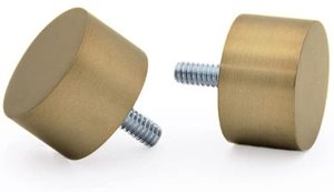 lot 128 image: Lot of 2 Ivilon Curtain Rods - End Cap Style Design, 1 Pole,  28 to 48, Warm Gold